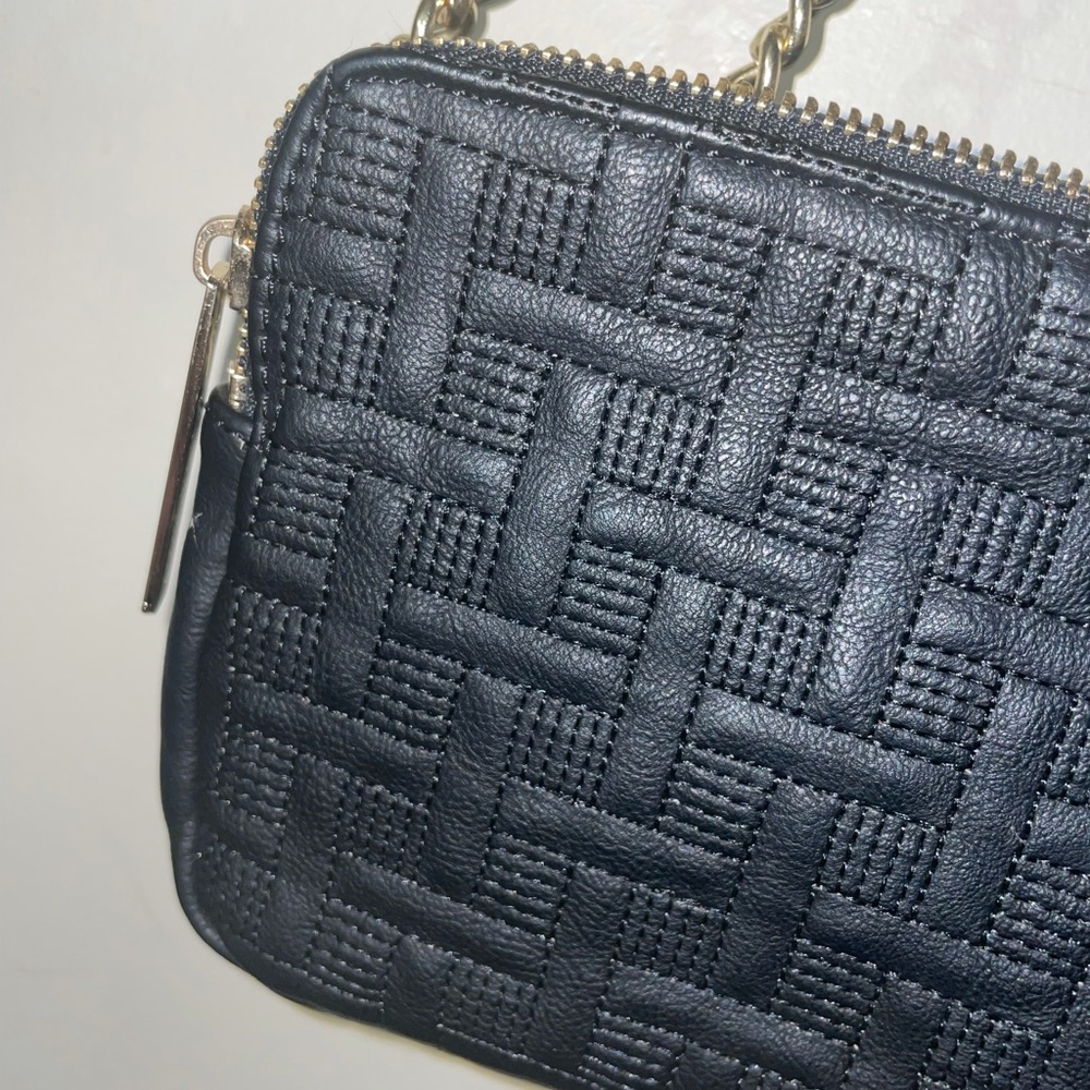 Big buhddah gold chain strap double zip bag